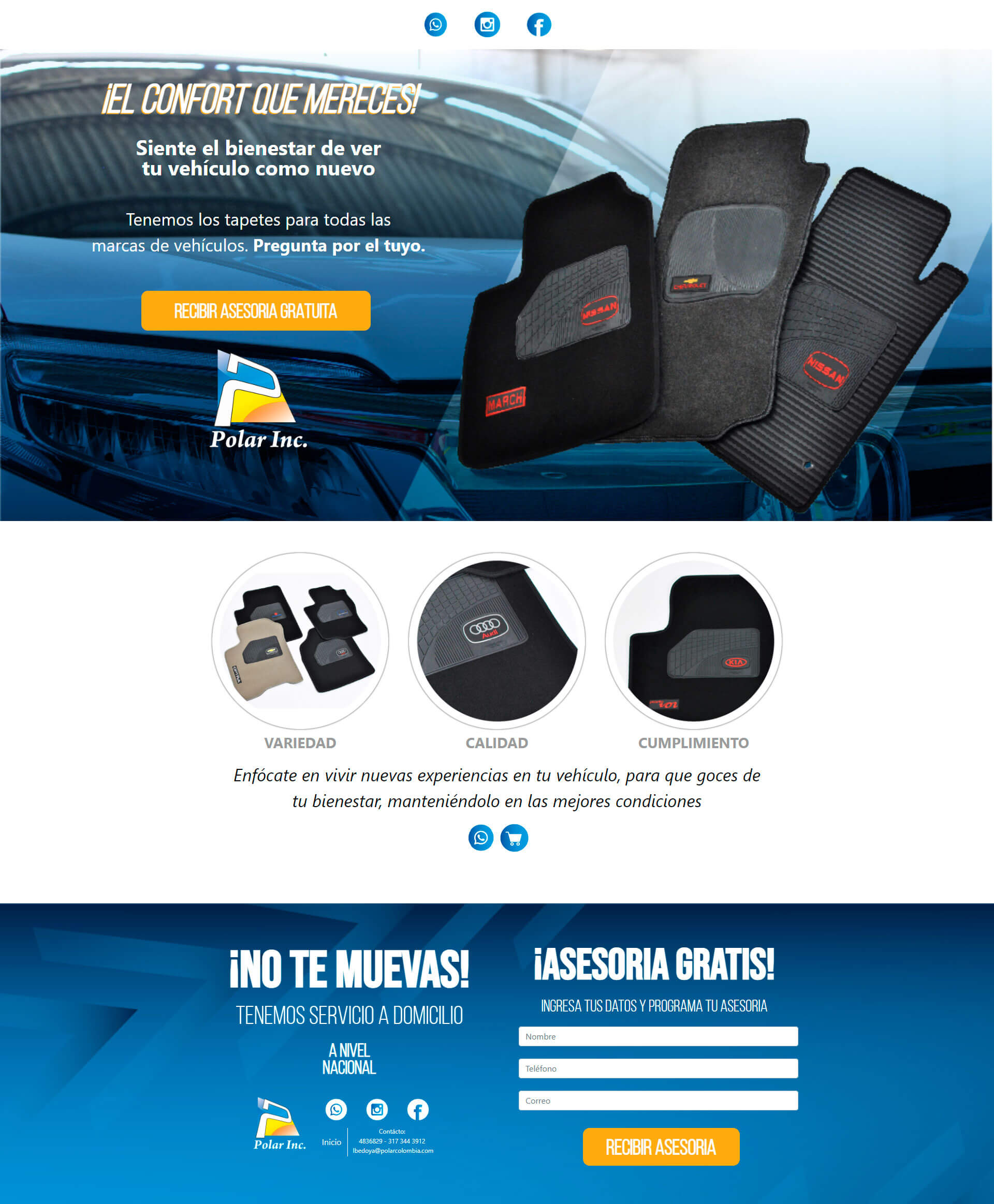 Landing page Tapetes