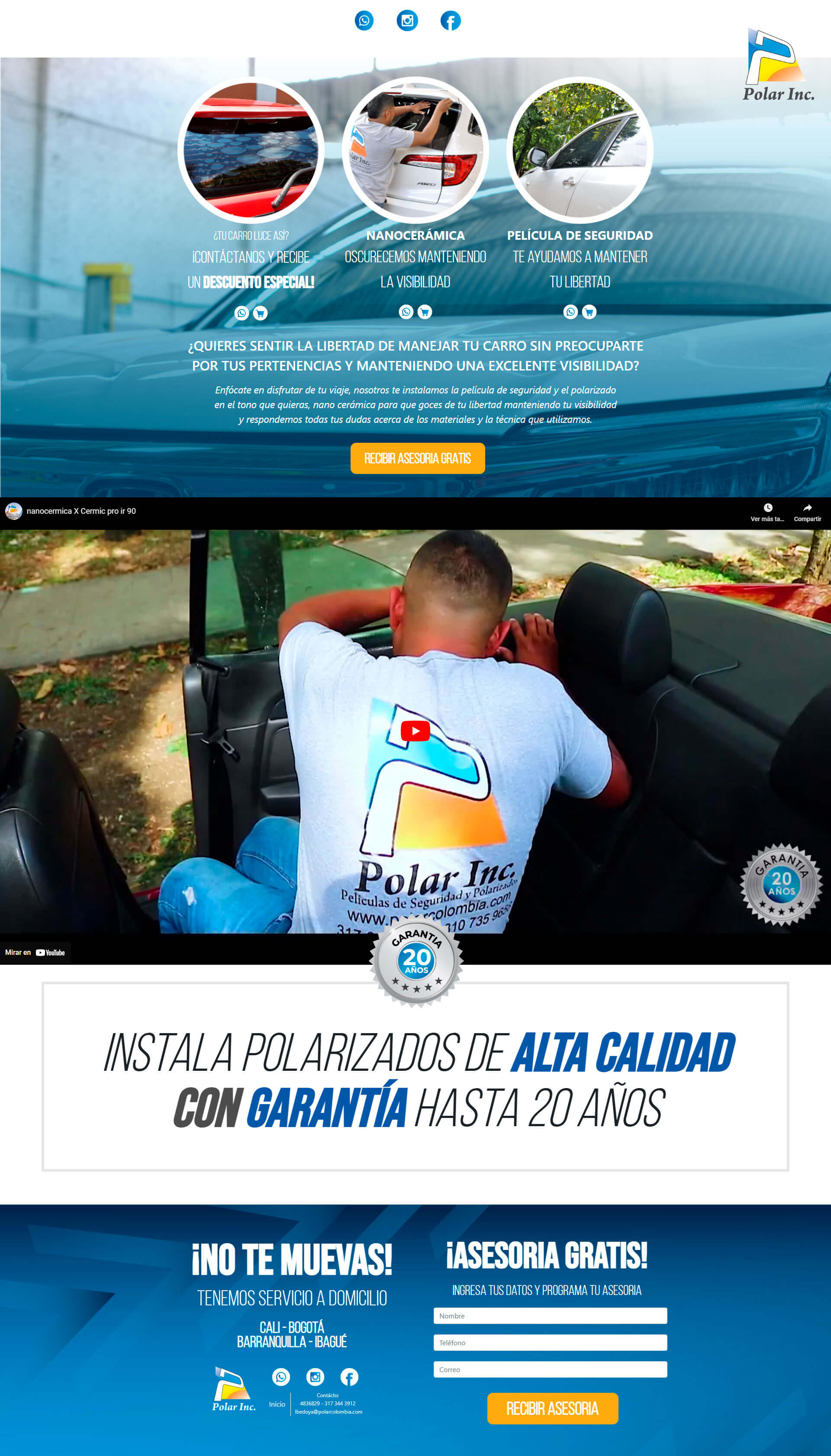 Landing page polarizados